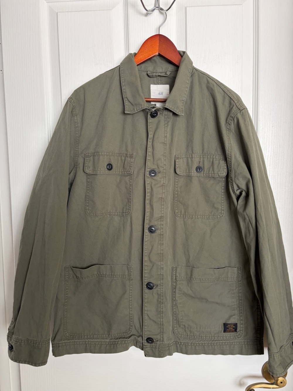 H&M Military-Style Jacket in Olive Green